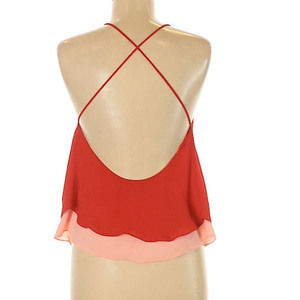 Trafaluc by Zara Red backless blouse xs